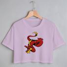 Blusa Blusinha Camiseta Cropped TShirt Feminina Algodão Tecido Premium Estampa Digital Dragão Vermelho