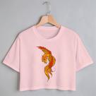 Blusa Blusinha Camiseta Cropped TShirt Feminina Algodão Tecido Premium Estampa Digital Fenix