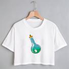 Blusa Blusinha Camiseta Cropped TShirt Feminina Algodão Tecido Premium Estampa Digital Garrafa com Olho Blusa Blusinha Camiseta Cropped TShirt Feminina Algodão Tecido Premium Estampa Digital Garrafa com Olho