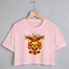 Blusa Blusinha Camiseta Cropped TShirt Feminina Algodão Tecido Premium Estampa Digital GuusN Skulls