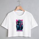 Blusa Blusinha Camiseta Cropped TShirt Feminina Algodão Tecido Premium Estampa Digital Homem de Chapéu Pistoleiro