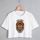 Blusa Blusinha Camiseta Cropped TShirt Feminina Algodão Tecido Premium Estampa Digital Leão Juba