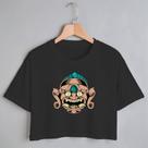 Blusa Blusinha Camiseta Cropped TShirt Feminina Algodão Tecido Premium Estampa Digital Máscarada Hannya Oni Blusa Blusinha Camiseta Cropped TShirt Feminina Algodão Tecido Premium Estampa Digital Máscarada Hannya Oni
