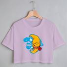 Blusa Blusinha Camiseta Cropped TShirt Feminina Algodão Tecido Premium Estampa Digital Meia Lua Amarelo Rosa na Boca Blusa Blusinha Camiseta Cropped TShirt Feminina Algodão Tecido Premium Estampa Digital Meia Lua Amarelo Rosa na Boca
