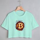 Blusa Blusinha Camiseta Cropped TShirt Feminina Algodão Tecido Premium Estampa Digital Moeda de Ouro Bitcoin