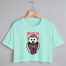 Blusa Blusinha Camiseta Cropped TShirt Feminina Algodão Tecido Premium Estampa Digital Mr Polar