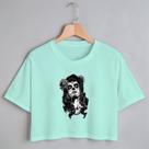 Blusa Blusinha Camiseta Cropped TShirt Feminina Algodão Tecido Premium Estampa Digital Mulher Catrina