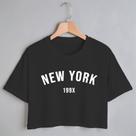 Blusa Blusinha Camiseta Cropped TShirt Feminina Algodão Tecido Premium Estampa Digital N Y 199x