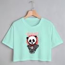 Blusa Blusinha Camiseta Cropped TShirt Feminina Algodão Tecido Premium Estampa Digital Panda de Paletó Blusa Blusinha Camiseta Cropped TShirt Feminina Algodão Tecido Premium Estampa Digital Panda de Paletó