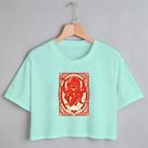 Blusa Blusinha Camiseta Cropped TShirt Feminina Algodão Tecido Premium Estampa Digital Polvo Vermelho