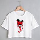 Blusa Blusinha Camiseta Cropped TShirt Feminina Algodão Tecido Premium Estampa Digital Samurai Vermelho Blusa Blusinha Camiseta Cropped TShirt Feminina Algodão Tecido Premium Estampa Digital Samurai Vermelho