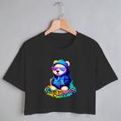 Blusa Blusinha Camiseta Cropped TShirt Feminina Algodão Tecido Premium Estampa Digital Urso El Exquema