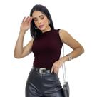 Blusa Blusinha Feminina Regata Gola Golinha Malha Canelada
