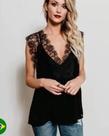 Blusa Blusinha Preta Com Rendas Rendada Feminina Regata