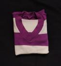 Blusa Blusinha Sueter Tricot Listrado Gola V Moda Feminina