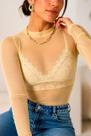 Blusa Body Tule Feminina Transparente fina segunda pele moda
