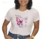 Blusa Borboletas Seja Forte E Corajosa Moda Evangélica