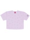 Blusa Boxy Infantil Menina Com Strass Lilás Cinti