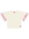 Blusa Boxy Infantil Menina Corações Natural E Rosa Cinti Blusa Boxy Infantil Menina Corações Natural E Rosa Cinti