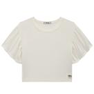Blusa Boxy Over Juvenil Over Feminina em Malha Cancre cor Off White - Lilimoon