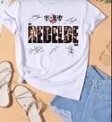 Blusa branca com estampa Rebelde Blusa branca com estampa Rebelde