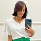 Blusa branca feminina estilo Casual tecido Viscolinho