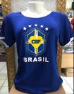 Blusa Brasil Copa em Viscose com Elastano Feminina Personalizada em Pedraria - VB Girls