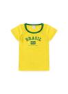 Blusa Brasil Infantil Menina Amarelo Look Escalado para a Vitória Copa Do Mundo