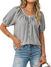 Blusa bronzeadora de verão xadrez com botões e manga curta feminina Blusa bronzeadora de verão xadrez com botões e manga curta feminina