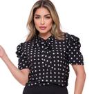 Blusa Camisa Evangélica Social Bolinha Poa Com Laço Princesa