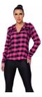 Blusa Camisa Feminina Xadrez Flanelado Com Touca C/ Capuz