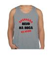 Blusa Camisa Regata Cinza Personalizada Carnaval Estampa Operação Beijo Na Boca Eu Apoio Tecido Poliéster