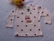 Blusa camiseta bebê menina cotton rosa gatinho strass have fun