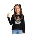 Blusa Camiseta Infantil Menina Manga Longa em Meia Malha Kyly