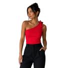 Blusa camiseta regata feminina um ombro só mula manca com laço