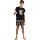 Blusa Camiseta Teen Rafael Silk Preta Estampada Surf Siri