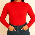 Blusa Canelada Feminina Manga Longa Viscose com Elastano Cativa