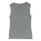 Blusa canelada gola v, em ribana algodão com elastano cinza r085 gg