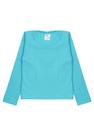 Blusa Canelada Manga Longa - Turquesa - Ame Kids