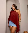 Blusa Capa Feminina Elegante Multiformas Fluída Assimétrica Estilo Boho Chic Bata Duna