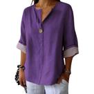 Blusa, cardigã feminina, manga 3/4, primavera, roxa, tamanho grande