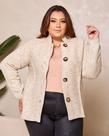 Blusa Casaco De Frio Botão Plus Size Tricô Inverno