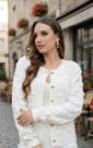 Blusa Casaquinho Cardigan Tricot Feminino Com Botão R111