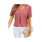 Blusa Casual Elegante Para Mulheres, Camisa De Manga Curta, Top De Moda Para Férias E Fins De Semana