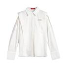 Blusa Casual Feminina De Manga Longa Com Renda Para O Verão 2024, Cor Sólida, Camisa De Escritório