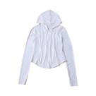 Blusa Casual Feminina De Outono Com Capuz E Manga Longa, Camisa Com Zíper Para Mulheres