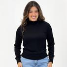 Blusa Cativa Gola Alta Manga Longa Canelada Feminina