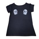 Blusa Caveira Skull Camiseta Baby Look Feminina Sfm917 Blusa Caveira Skull Camiseta Baby Look Feminina Sfm917