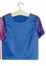 blusa cetim manga paete