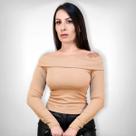 Blusa Ciganinha Anarruga Faixa Manga Longa Moda Inverno Blusa Ciganinha Anarruga Faixa Manga Longa Moda Inverno